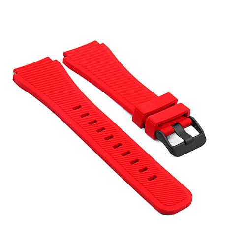 STRAPSCO  Replacement Silicone Watch Band for Samsung Gear S3 With Black Buckle In Red