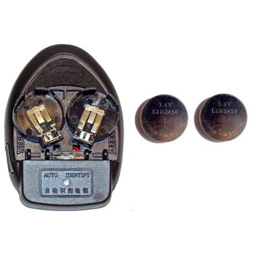 LIR2450 Charger + 2-Pack LIR2450 3.6 Volt Lithium Ion Button Batteries