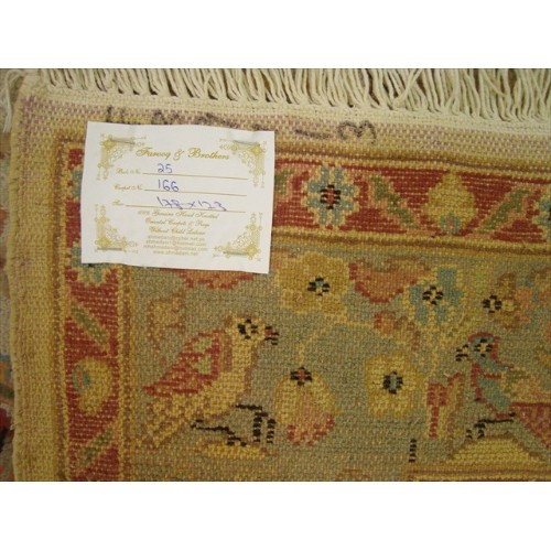 Exclusive Tree of Life Birds All Over Floral Designed Area Rugs Silk Wool Hand Knotted Carpet'