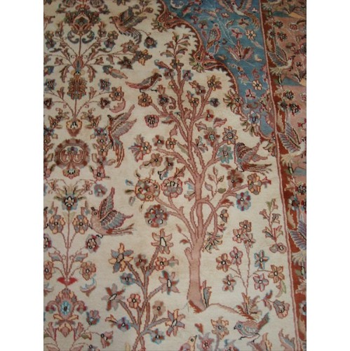 Ahmedani Excellent Tree of Life Peace Birds Wool Silk Hand Knotted Carpet 10.4' x 7.2' Area Rug - Multi-Colour