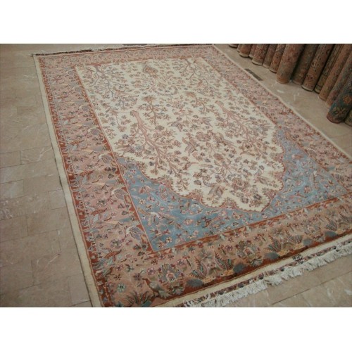 Ahmedani Excellent Tree of Life Peace Birds Wool Silk Hand Knotted Carpet 10.4' x 7.2' Area Rug - Multi-Colour