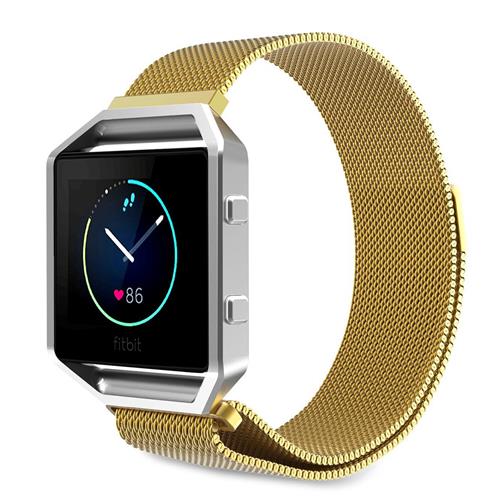 STRAPSCO  Stainless Steel Milanese Mesh Loop for Fitbit Blaze In Long Length In Gold