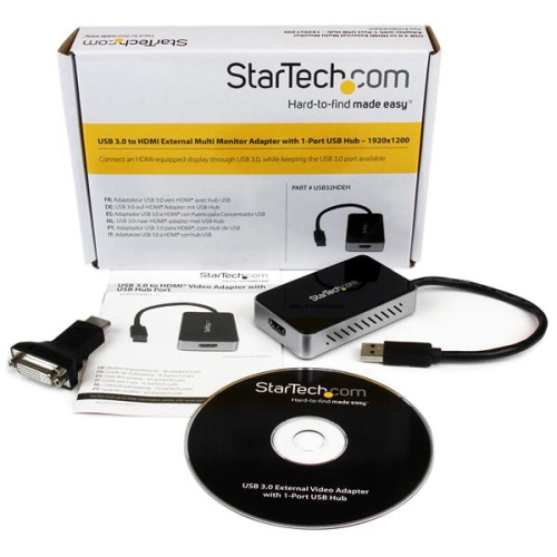 StarTech USB 3.0 to HDMI External Video Card Adapter w/ 1-Port USB Hub