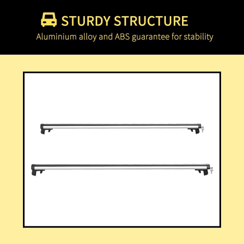Barres de toit de voiture verrouillables 2 clés fournies dim. 125l