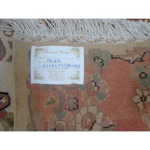 Ahmedani Love Birds Baagh Garden Peace Live Animals Hand Knotted Wool Silk Carpet 6.2' x 4.3' Area Rug - Multi-Colour