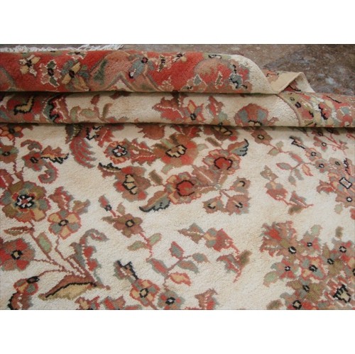 Ahmedani Love Birds Baagh Garden Peace Live Animals Hand Knotted Wool Silk Carpet 6.2' x 4.3' Area Rug - Multi-Colour