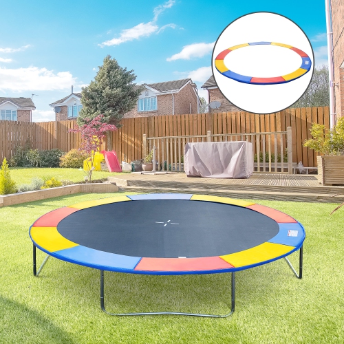HOMCOM ⌀8ft Trampoline Pad ⌀96" Spring Safety Replacement Gym Bounce Jump Cover EPE Foam Colorful