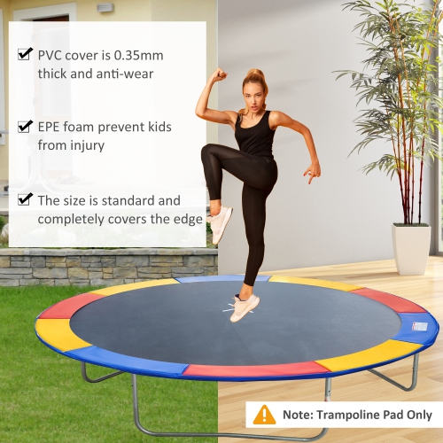 HOMCOM ⌀8ft Trampoline Pad ⌀96" Spring Safety Replacement Gym Bounce Jump Cover EPE Foam Colorful