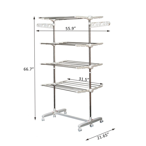 HOMCOM Clothes Drying Rack White/Silver