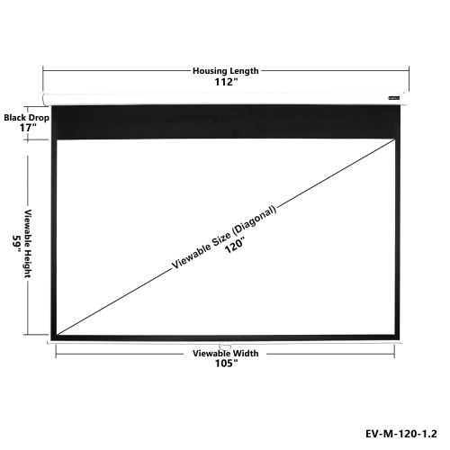 Elunevision 120" Manual Projector Screen - White
