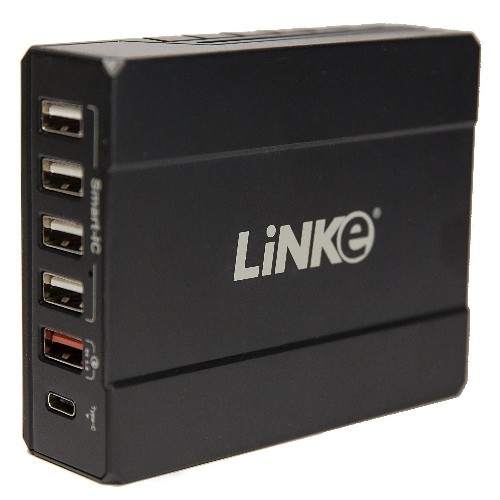 Linke Quick Charge 3.0 53W 6-PORT USB w/ Type C Port Charging Station