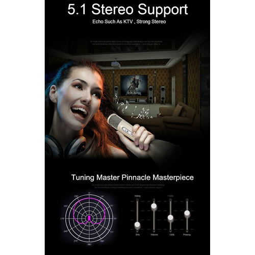 100% Genuine Tuxun K068 Portable Karaoke Wireless Bluetooth Microphone Speaker - Rose