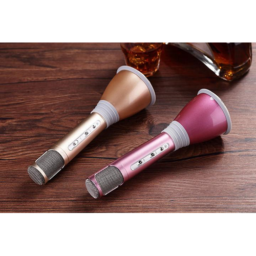 100% Genuine Tuxun K068 Portable Karaoke Wireless Bluetooth Microphone Speaker - Rose
