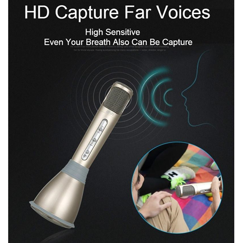 100% Genuine Tuxun K068 Portable Karaoke Wireless Bluetooth Microphone Speaker - Rose