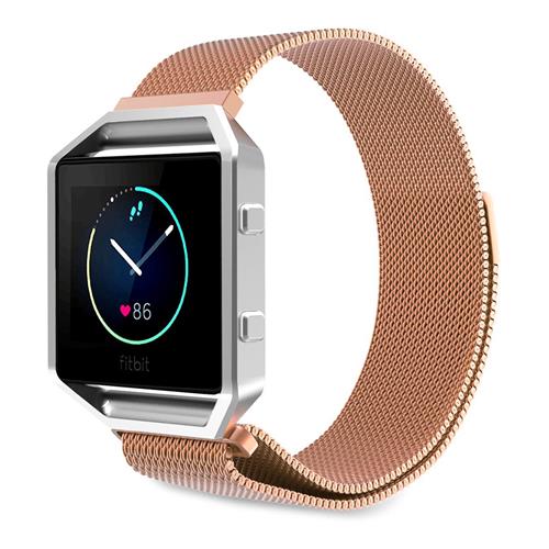 STRAPSCO  Stainless Steel Milanese Mesh Loop for Fitbit Blaze In Rose Short Length In Gold