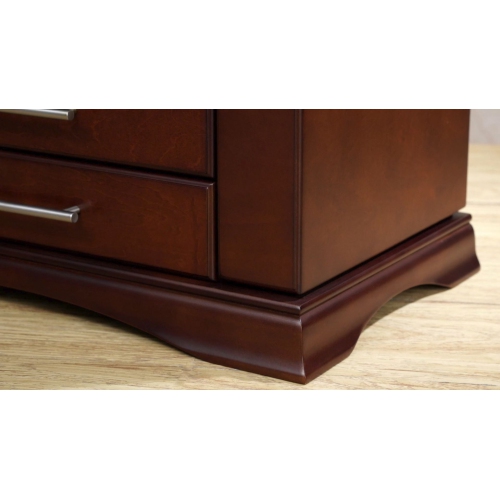 Grande boîte de rangement pour coffre à bijoux moderne au fini en bois espresso foncé d’Arolly