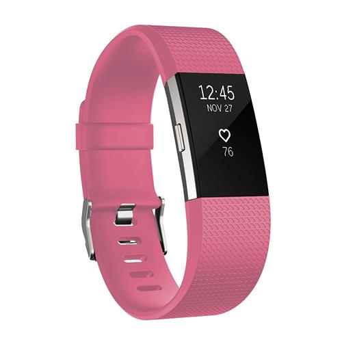 STRAPSCO  Silicone Replacement Strap for Fitbit Charge 2 In Long Length In Pink