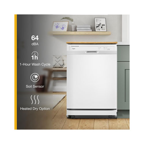 Lave-vaisselle mobile 24 po 64 dB de Whirlpool - Blanc
