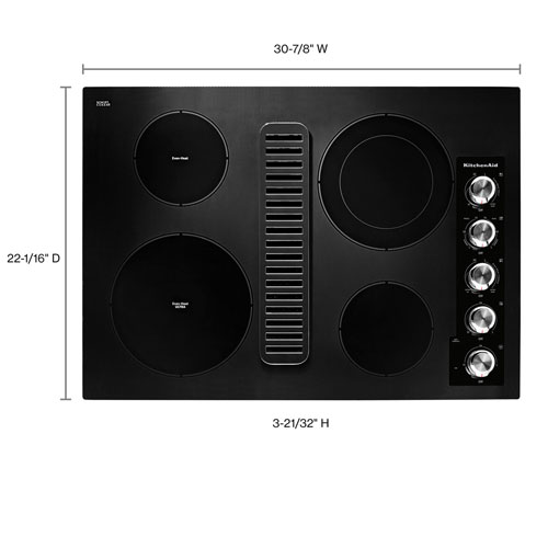 KitchenAid 30" 4-Element Electric Cooktop (KCED600GBL) - Black