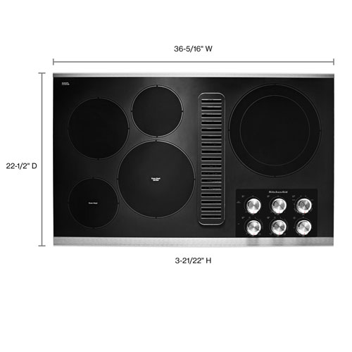 KitchenAid 36" 5-Element Electric Cooktop - Stainless Steel