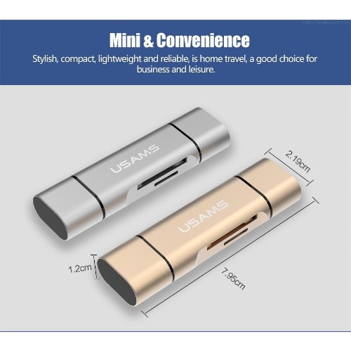 USAMS multi-function 3-in-1 Card Reader OTG Support