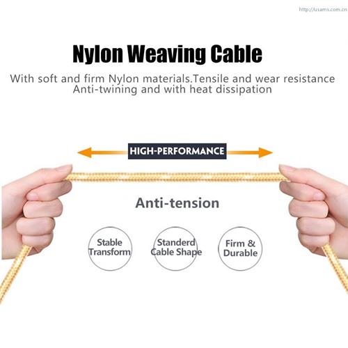 USAMS U-Knit Series Lightning & Micro USB 2in1 Braided Cable - Silver Colour