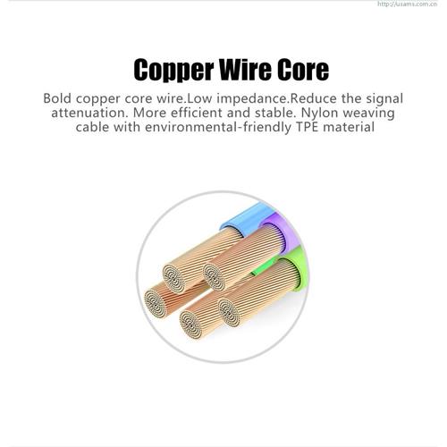 USAMS U-Knit Series Lightning & Micro USB 2in1 Braided Cable - Silver Colour