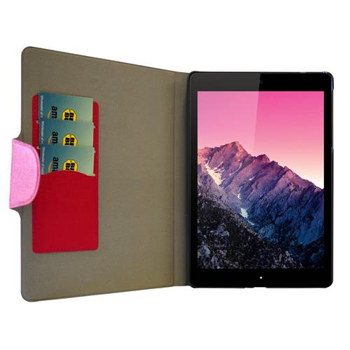 Exian Google Nexus 9 8.4" PU Leather Flip Case with Pockets and Stand Pink