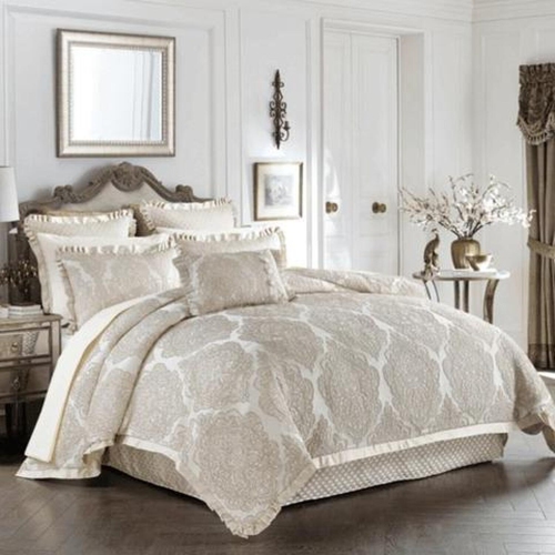 New Season Home 6 Pieces Luxury Lightweight Jacquard Design All Season Reversible Comforter Set - Queen