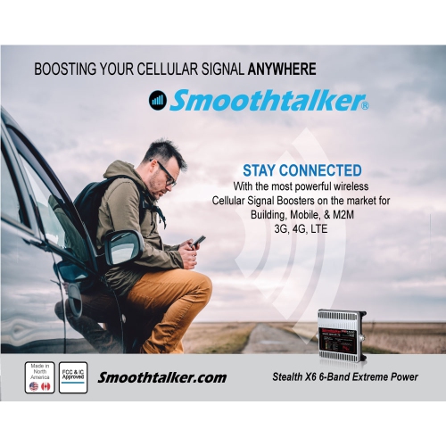 Smoothtalker Mobile X6 50db Extreme Power 6 Band 4G/5G Ready Wireless Vehicle Cell Phone Signal Booster Kit with 2" antenna