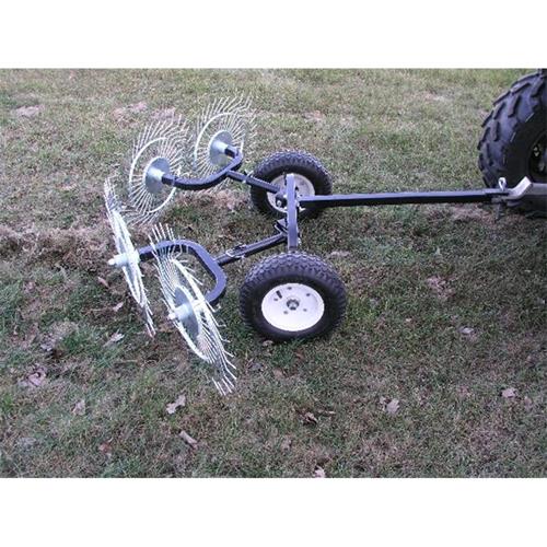 YARD TUFF  Acr-480Jr V-Style Acreage Rake Dethatcher - 48 Inch Path 4 Tine Reels