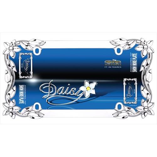 CRUISER ACCESSORIES  19130 Daisy License Plate Frame Chrome And Painted