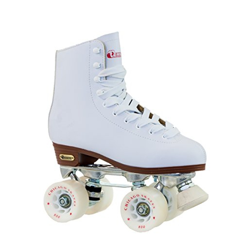 Patins de patinoire en cuir pour femmes CRS800-08 de Chicago Skates taille 8 - Blanc