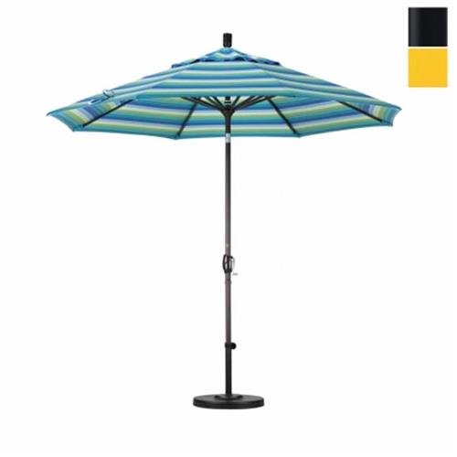 CALIFORNIA UMBRELLA  Gspt908302-Sa57 9 Ft. Aluminum Market Umbrella Push Tilt - M Black-Pacifica-Yellow