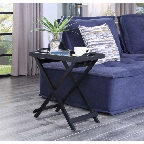 Folding Tray Table With Black Finish