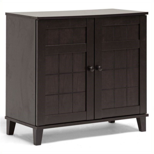 Wholesale Interiors FP-1201 Glidden Dark Brown Wood Modern Shoe Cabinet Short