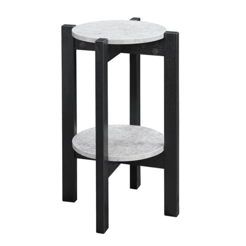 Convenience Concepts Newport Medium Plant Stand in Black Wood Finish
