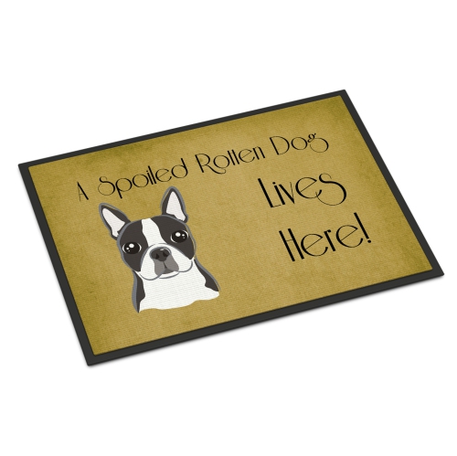 Carolines Treasures BB1451JMAT Boston Terrier Spoiled Dog Lives