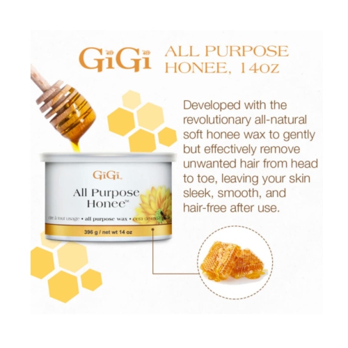 GiGi All Purpose Honee Hair Removal Soft Wax, 14 oz