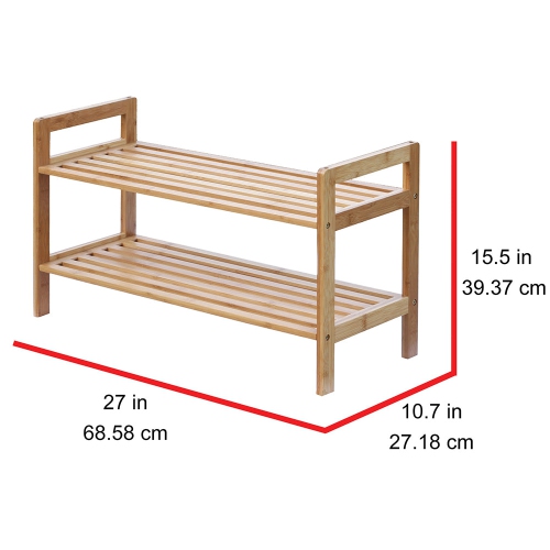 Oceanstar SR1309 Oceanstar 2 Tier Bamboo Shoe Rack
