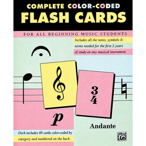 Alfred 00-12061 89 Color-Coded Flash Cards - Music Book