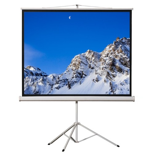 EluneVision 96"*96" Portable Tripod Manual Pull-up Screen
