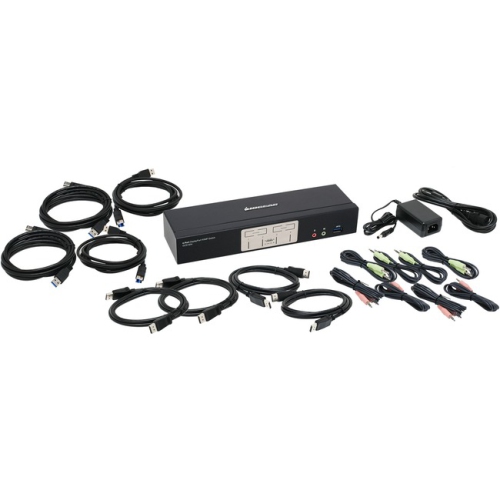 IOGEAR Network KVMP GCS1934 4-Port DisplayPort1.2 KVMP with USB3.1 Hub Retail