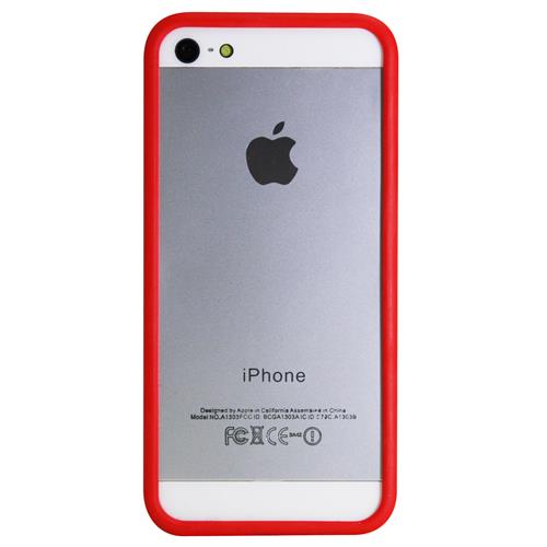 Exian Fitted Soft Shell Case for iPhone SE;iPhone 5S;iPhone 5 - White;Red