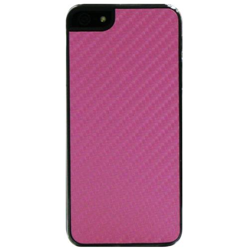 Étui rigide ajusté d’Exian pour iPhone se; iPhone 5S; iPhone 5 - Rose; carbone