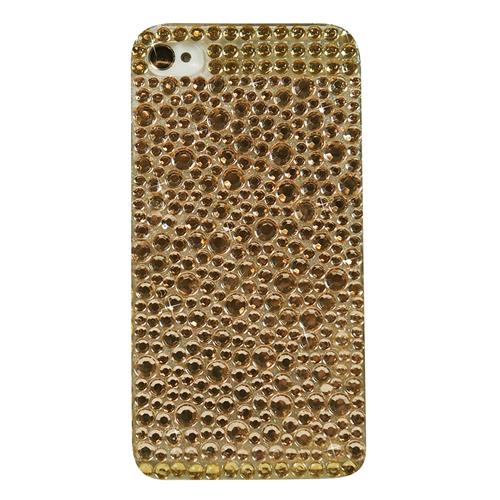 Exian iPhone 4/4S Hard Plastic Case with Rhine Stones Gold