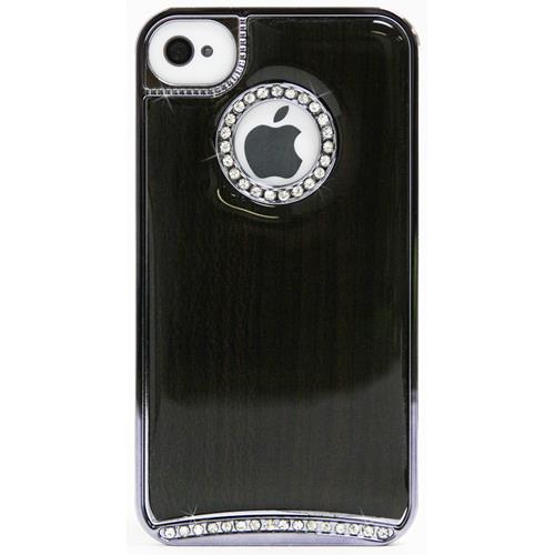 Exian Fitted Hard Shell Case for iPhone 4S;iPhone 4 - Silver;Dark Brown