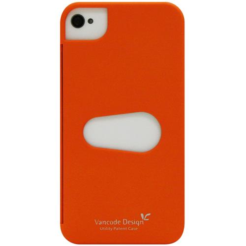 Exian Fitted Hard Shell Case for iPhone 4S;iPhone 4 - Orange