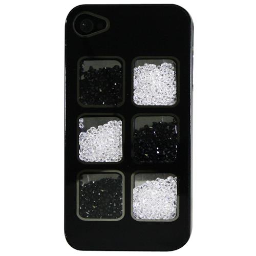 Exian Fitted Hard Shell Case for iPhone 4S;iPhone 4 - White;Black