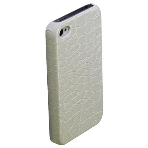 Étui rigide ajusté d’Exian pour iPhone 4S; iPhone 4 - Blanc